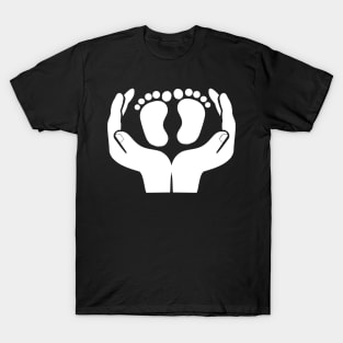 Hands holding baby feet silhouette T-Shirt